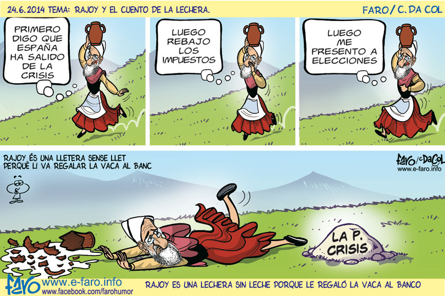 140624.FB-rajoy.lechera.elecciones.cantaro.roto.electoralismo.politica% - Humor salmón